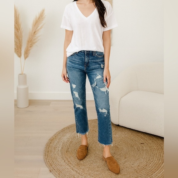 Mother Superior The Sinner Straight Leg Jeans Ice Cream You Scream Light Wash - Picture 9 of 9